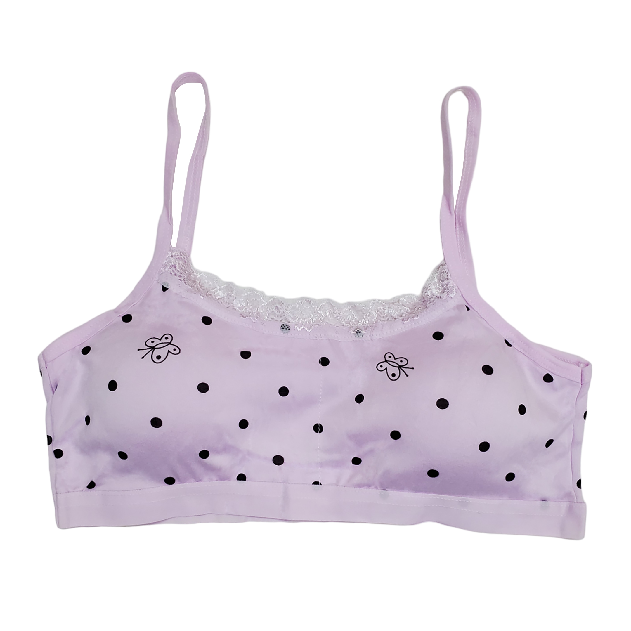 Corpiño Top Tirante Delgado Encaje Estampado Niña 6pz