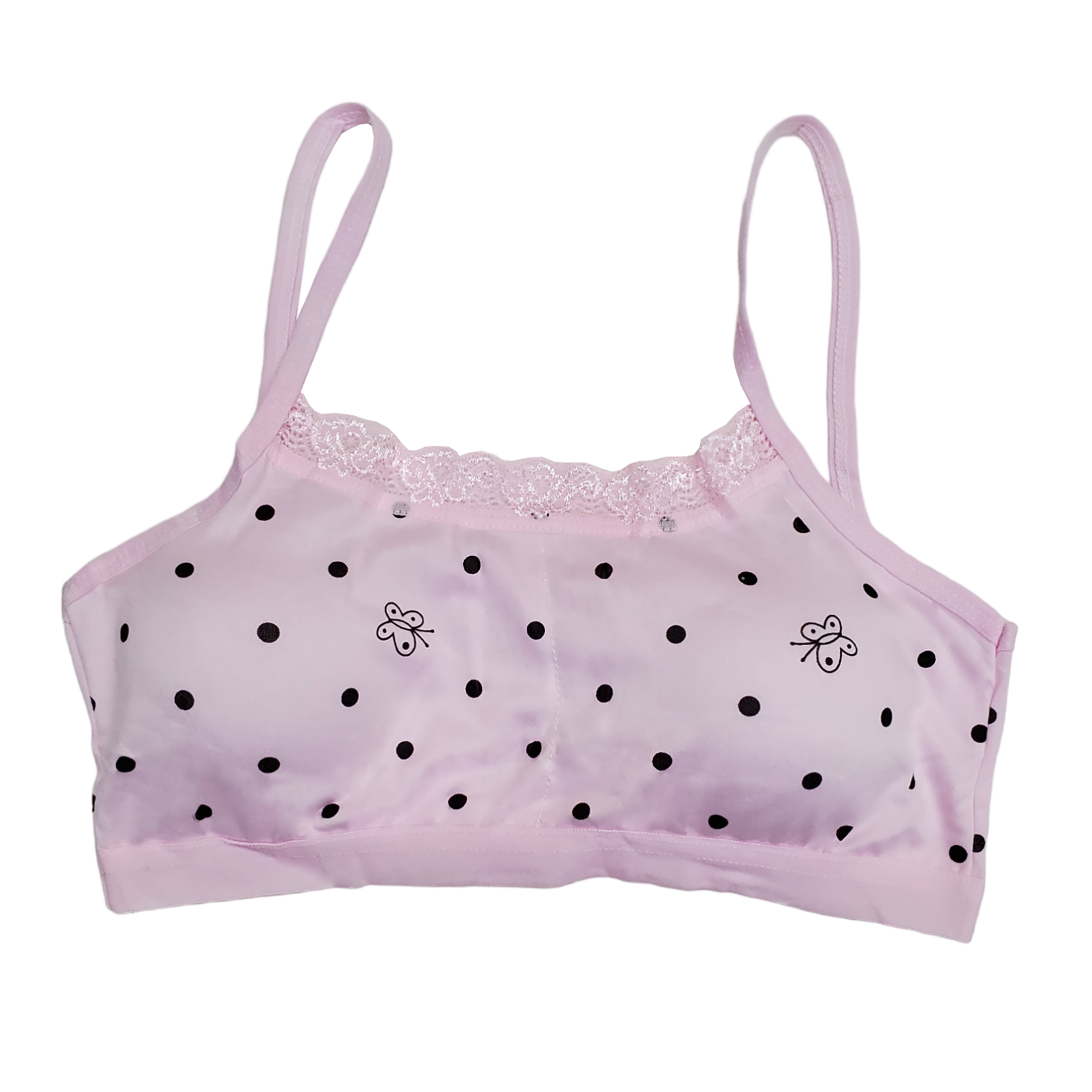 Corpiño Top Tirante Delgado Encaje Estampado Niña 6pz