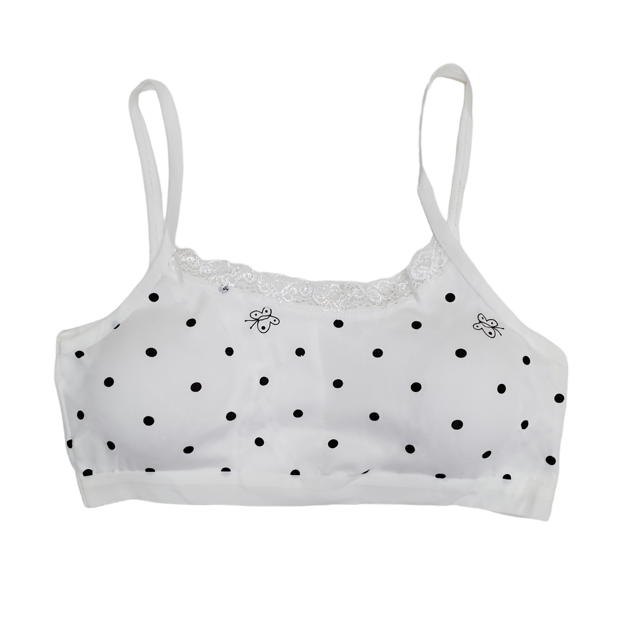 Corpiño Top Tirante Delgado Encaje Estampado Niña 6pz