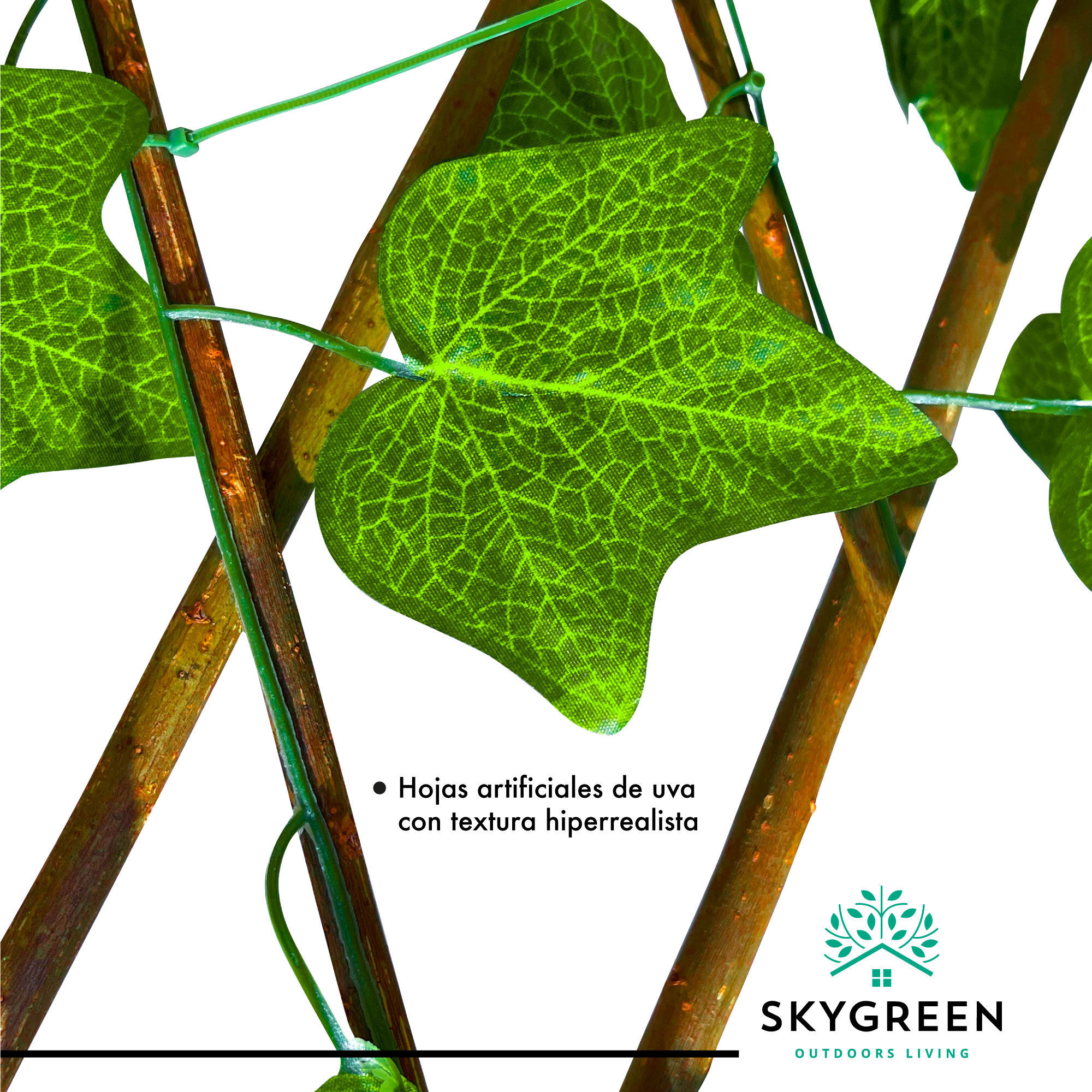 Muro Verde Valla Expandible 125 x 35cm Hoja Artificial 2pz 