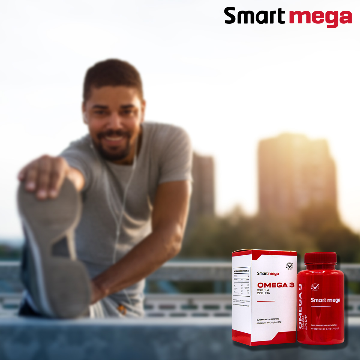 Smart Mega OMEGA 3 33% EPA + 22% DHA 30 capsulas Suplemento alimenticio