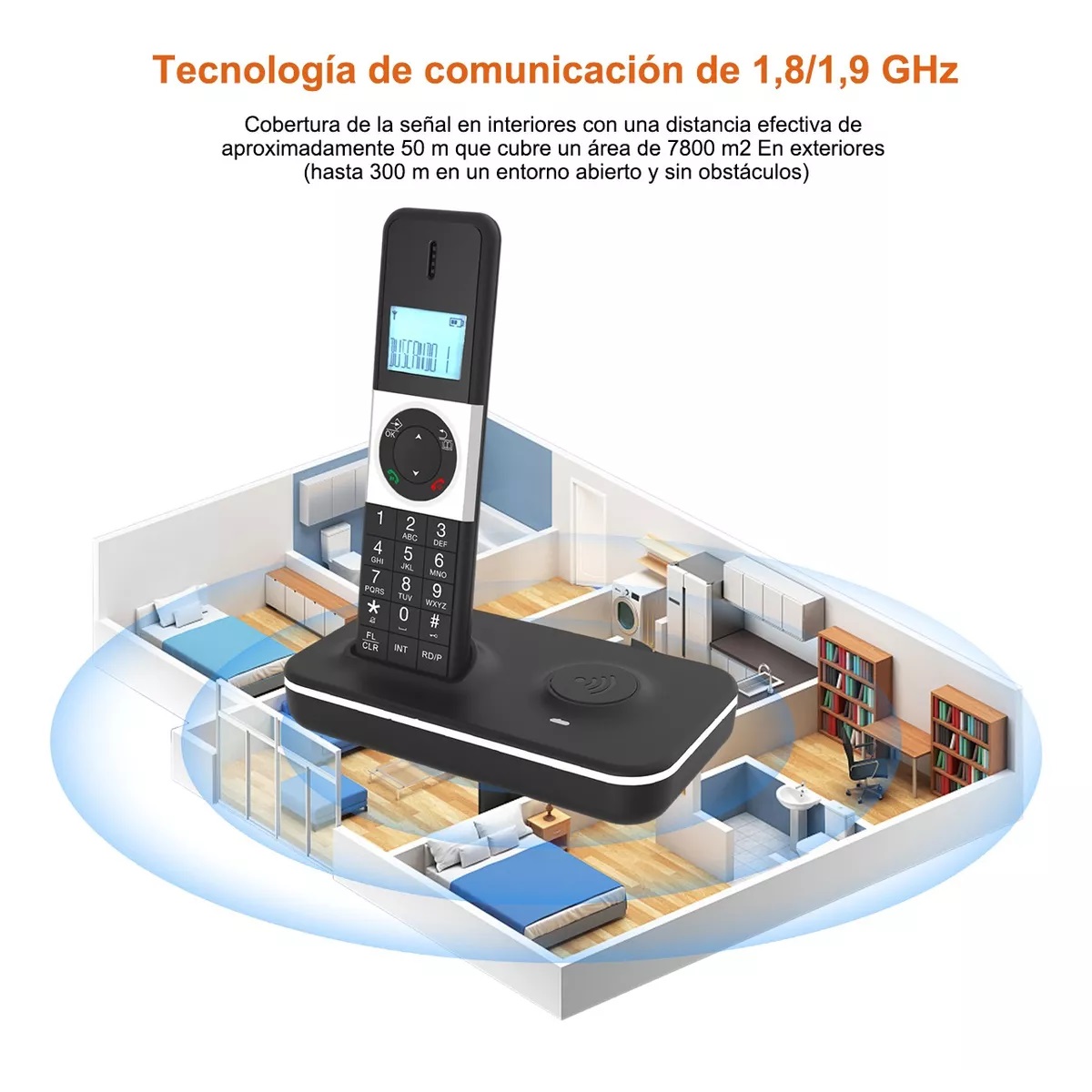 Teléfono Fijo Inalámbrico D1102b Con Contestador Automático