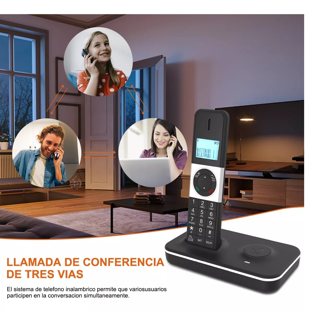 Teléfono Fijo Inalámbrico D1102b Con Contestador Automático