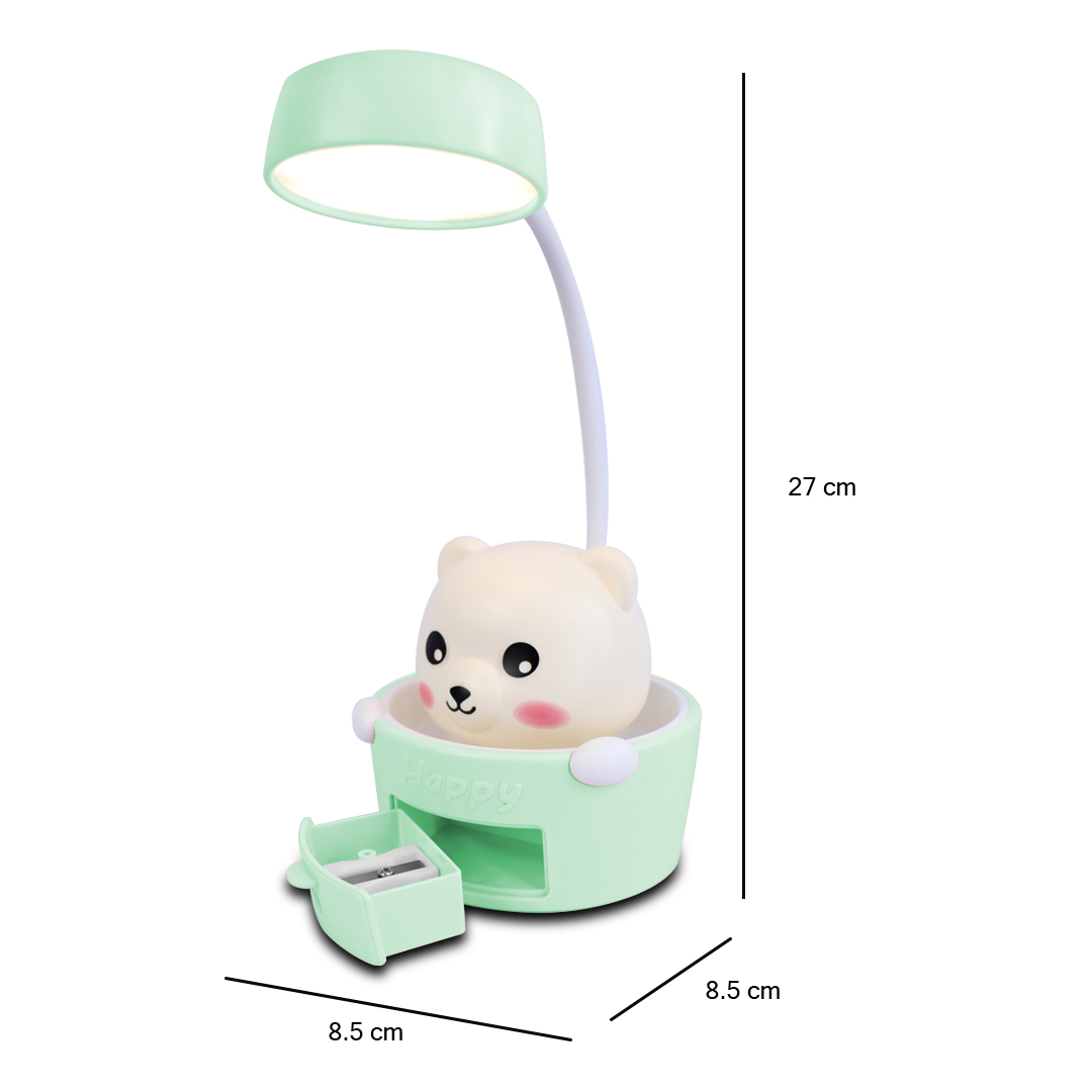 Mini Lampara De Escritorio Led Osito Happy Con Sacapuntas