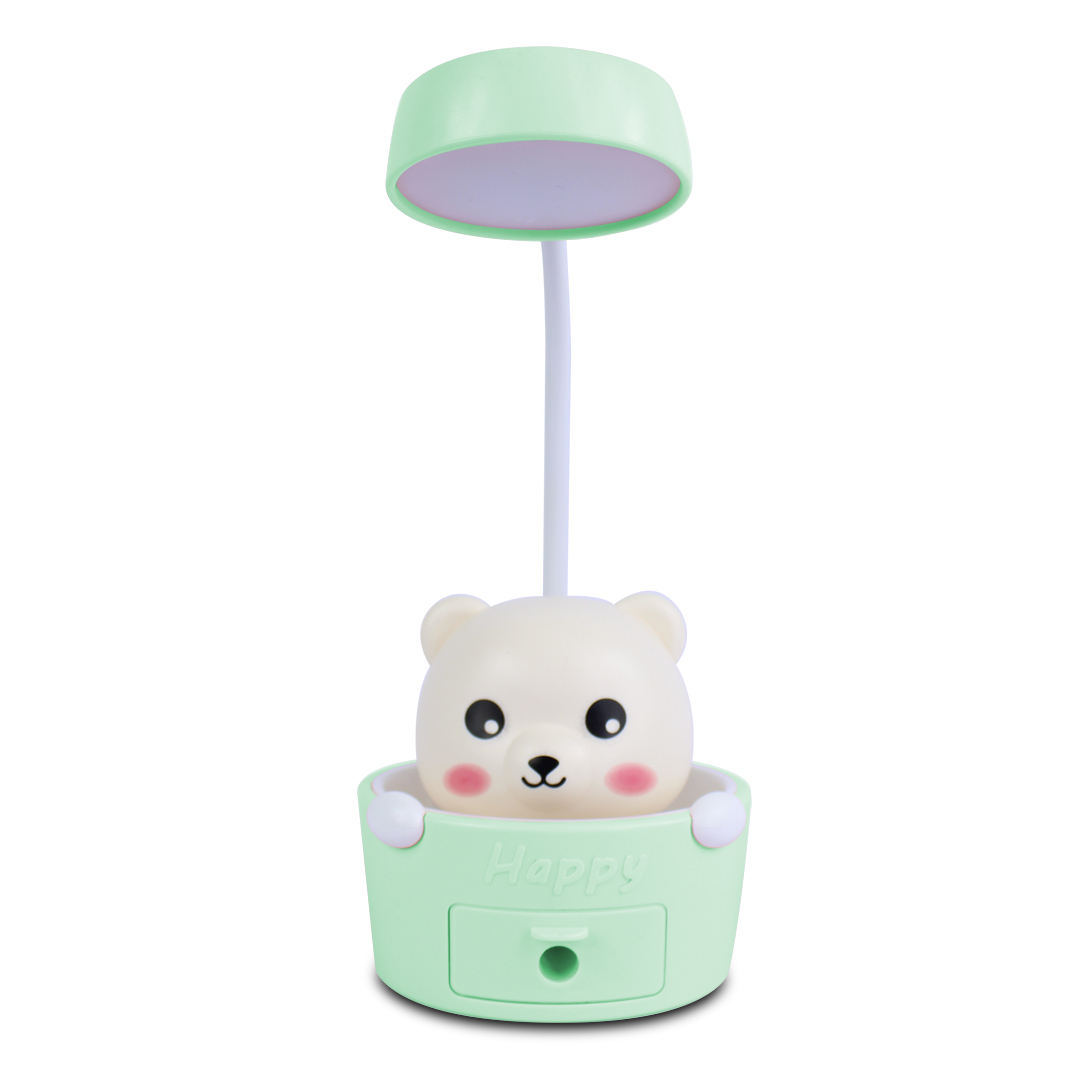 Mini Lampara De Escritorio Led Osito Happy Con Sacapuntas
