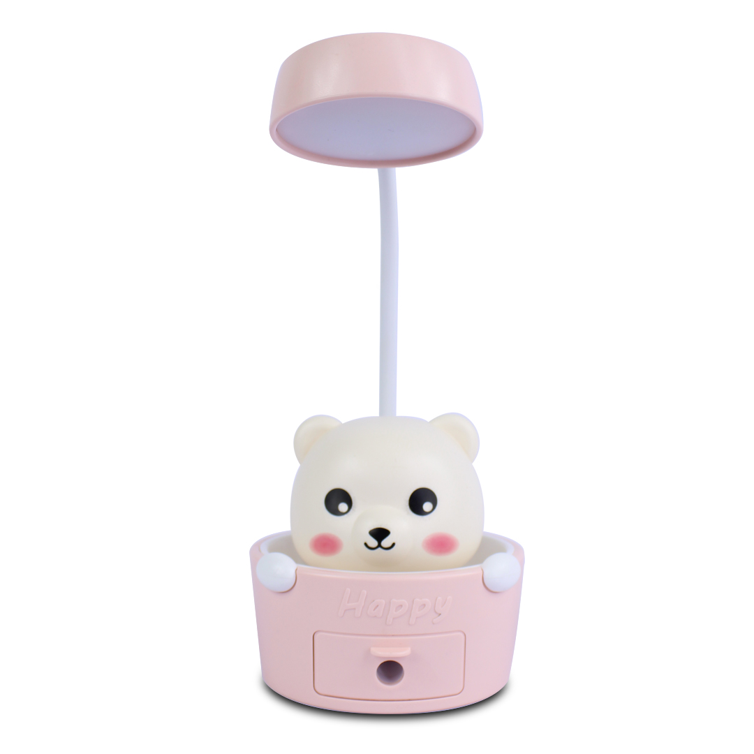 Mini Lampara De Escritorio Led Osito Happy Con Sacapuntas