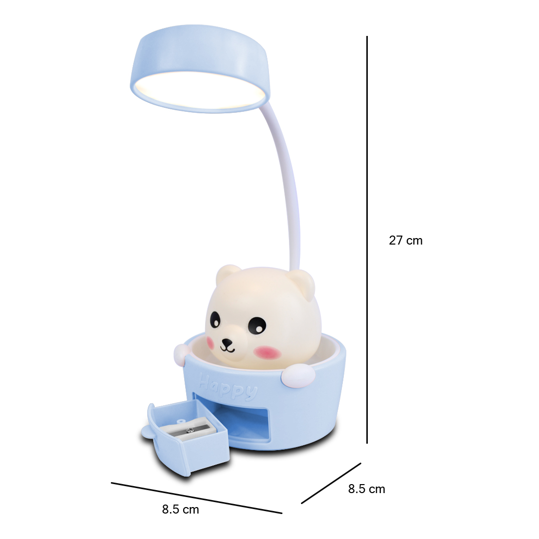 Mini Lampara De Escritorio Led Osito Happy Con Sacapuntas