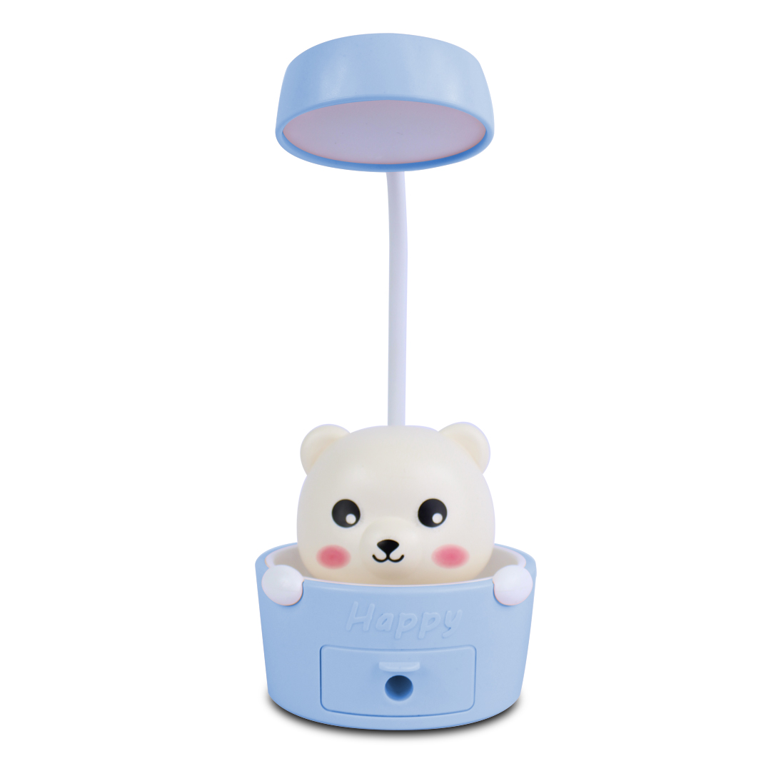 Mini Lampara De Escritorio Led Osito Happy Con Sacapuntas