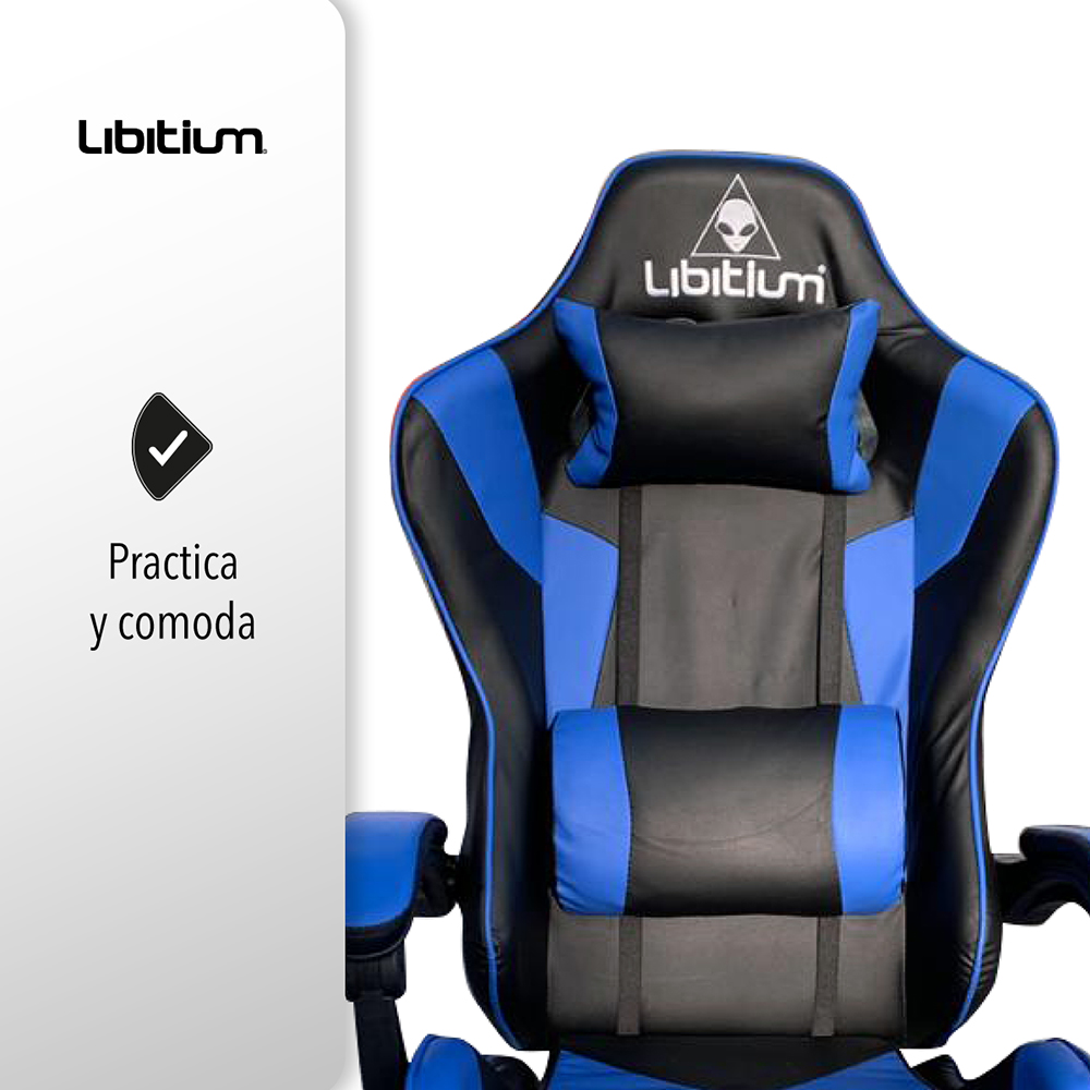 Silla Gamer Libitium Gaming Consola Pc Ergonomica Reclinable Azul