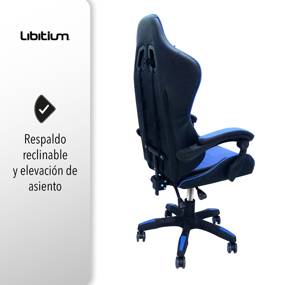 Silla Gamer Libitium Gaming Consola Pc Ergonomica Reclinable Azul
