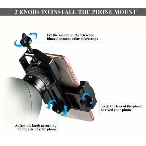 Adaptador de cámara de telescopio para teléfono inteligente binocular  monocular