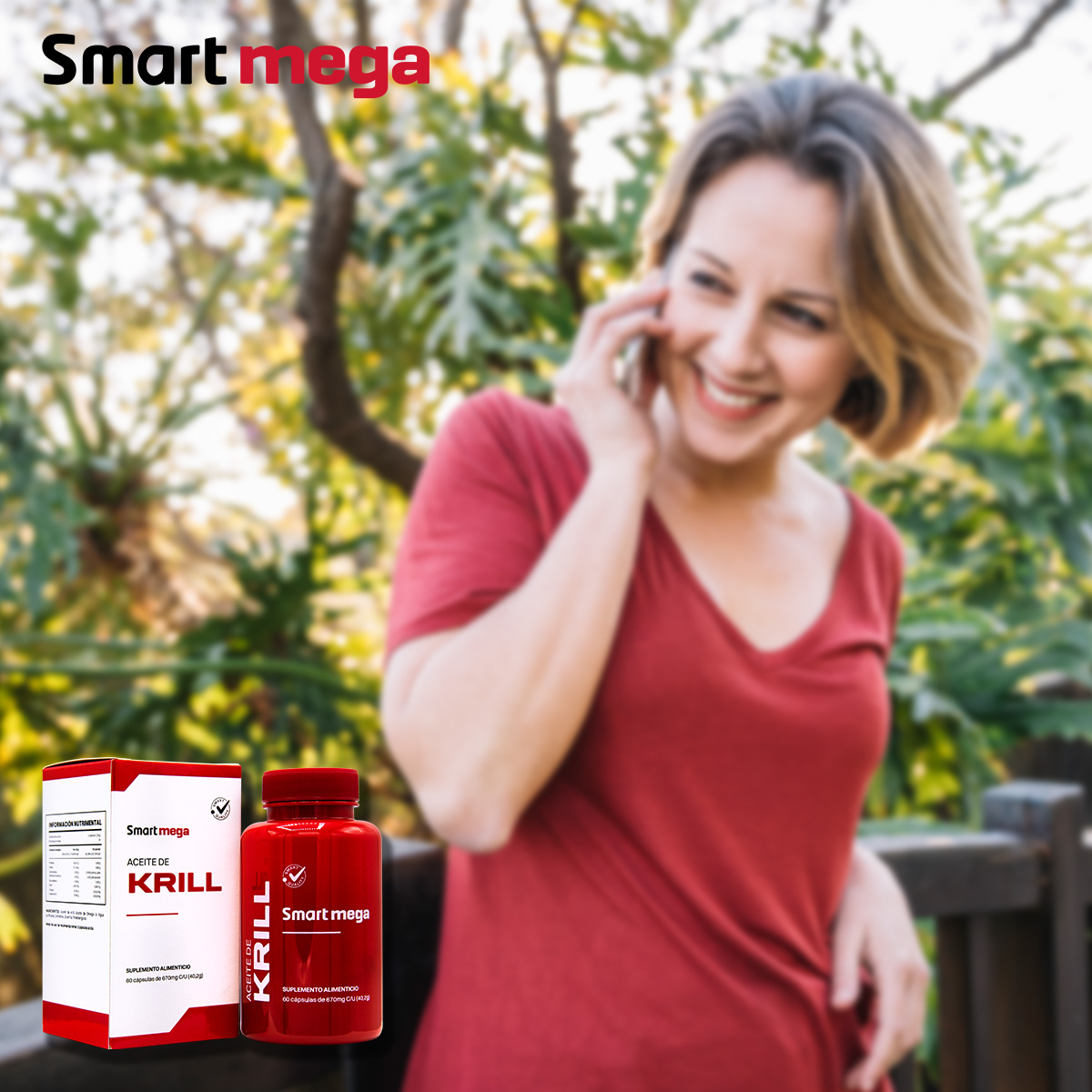 Smart Mega  Neo krill  Aceite de Omega + Aceite de Krill 60 Cápsulas Suplemento Alimenticio 