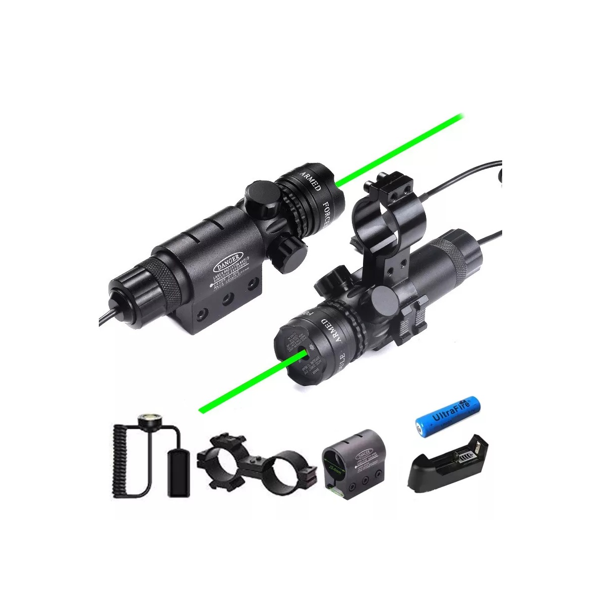 Apuntador Láser Verde Tactico Montura Para Riel 800m