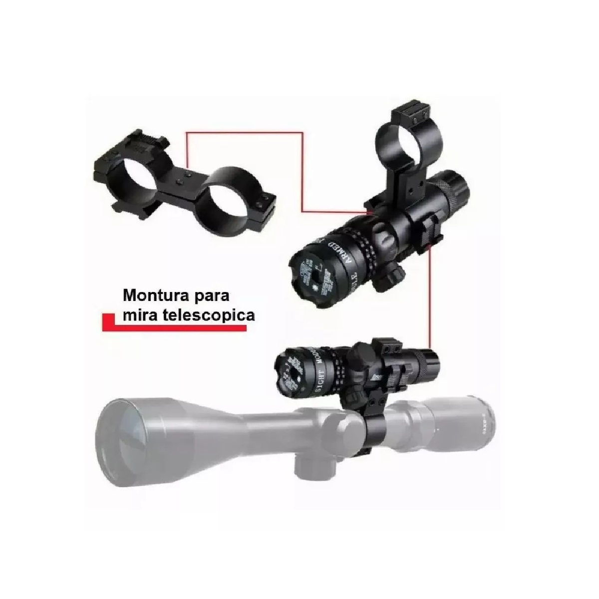 Apuntador Láser Verde Tactico Montura Para Riel 800m