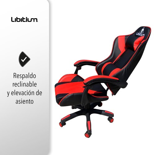 Silla Gamer Libitium Gaming Consola Pc Ergonomica Reclinable Rojo