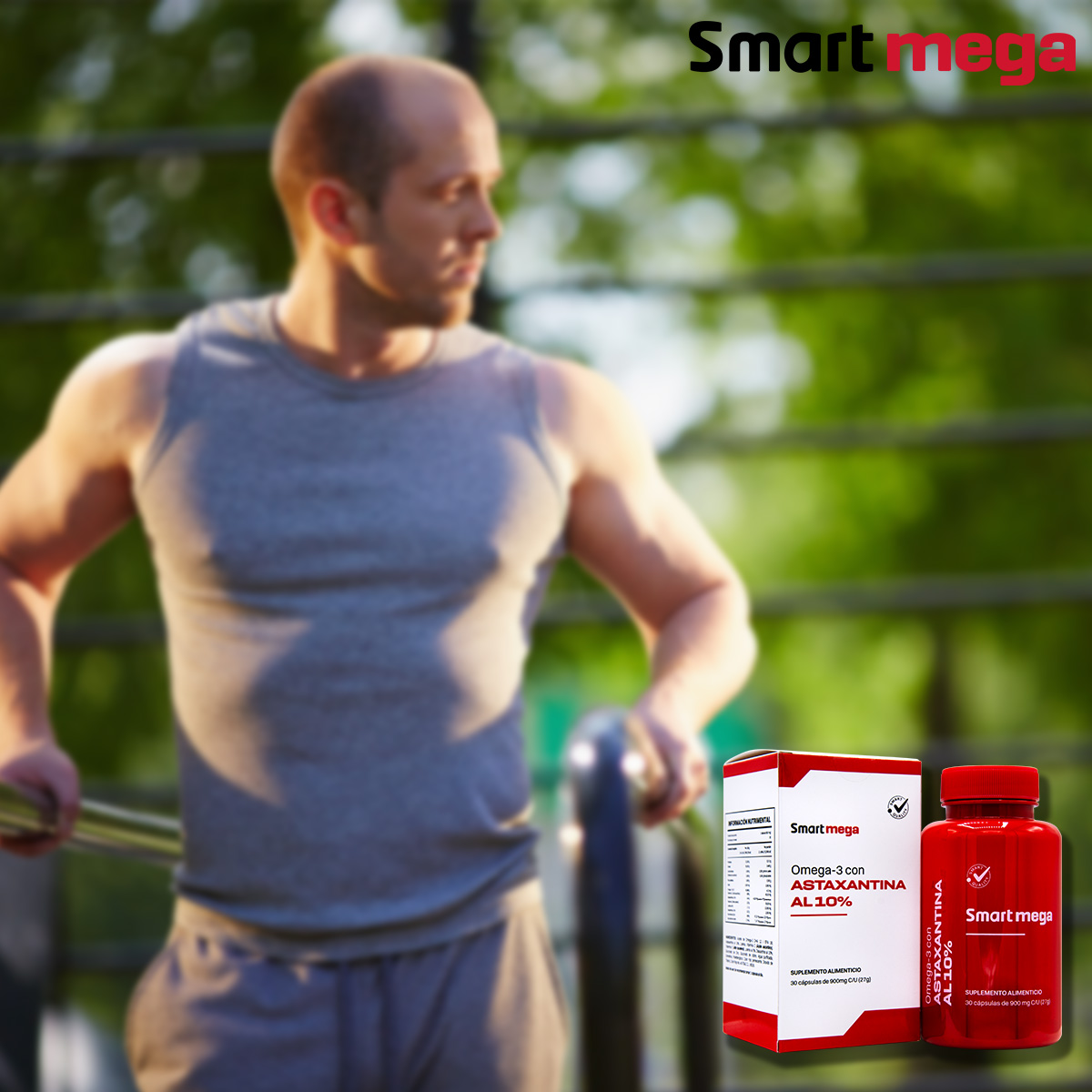 Smart Mega Omega 3 con Astaxsantina al 10% 30 Cápsulas Suplemento Alimenticio