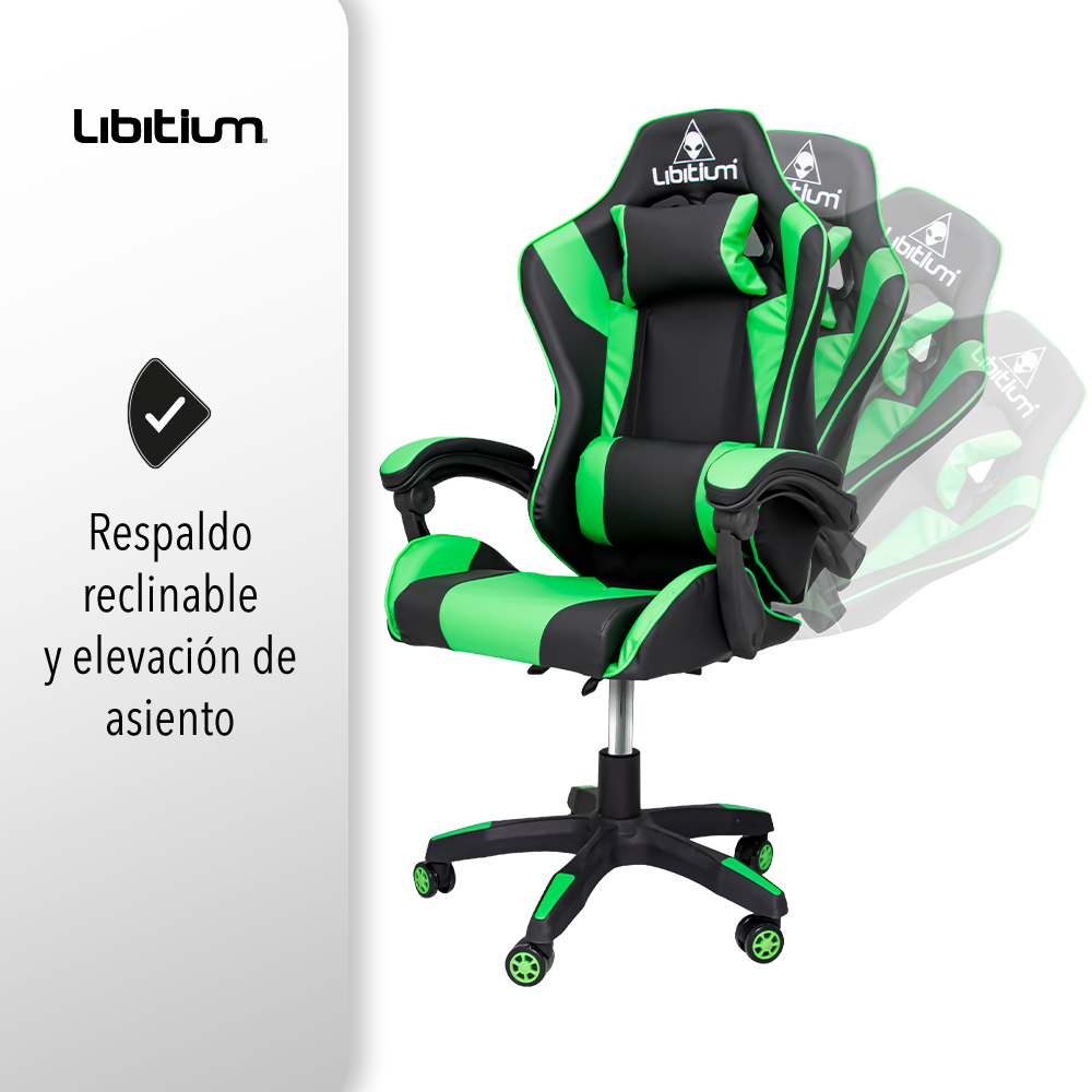 Silla Gamer Libitium Gaming Consola Pc Ergonomica Reclinable Verde