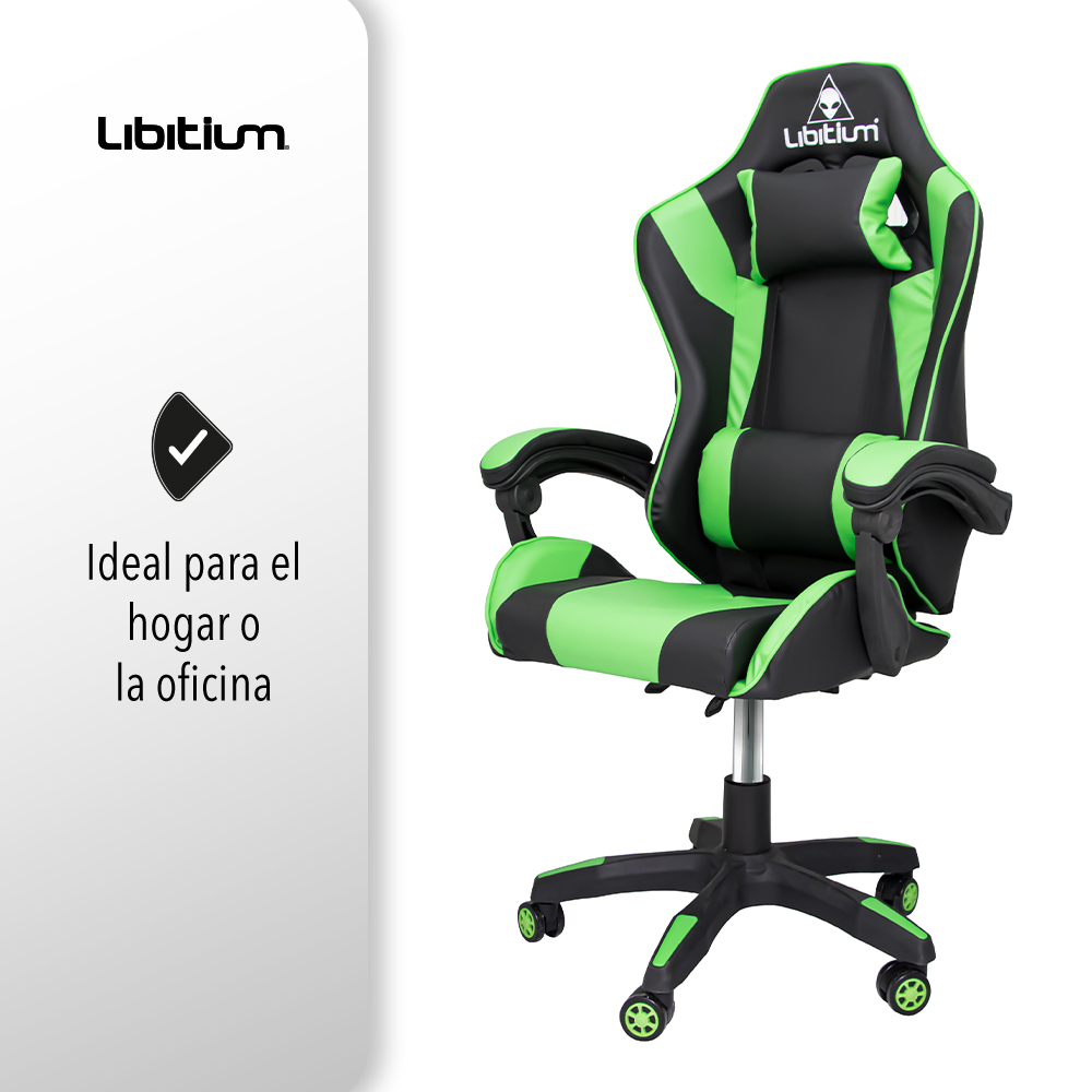 Silla Gamer Libitium Gaming Consola Pc Ergonomica Reclinable Verde