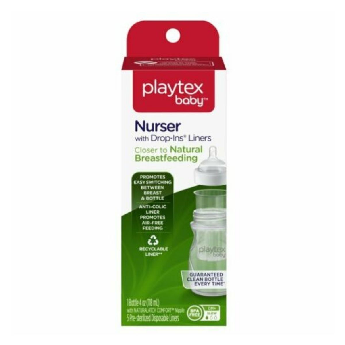 Biberón Playtex Nurser Drop Ins 4oz 1pz