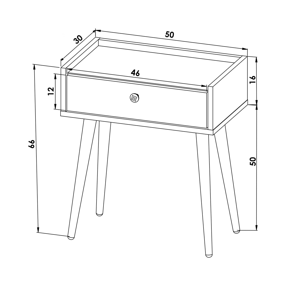 Buro Marsella o mesa de noche Hogare, Minimalista, Fácil armado, Fabricado en melamina texturizada color Rustik Wood