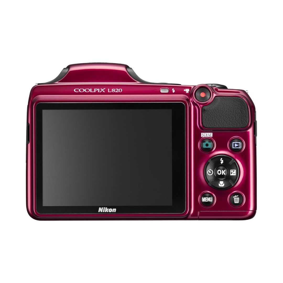 Red Nikon L820 Nikon COOLPIX L820 Digital Camera Deluxe Kit (Red