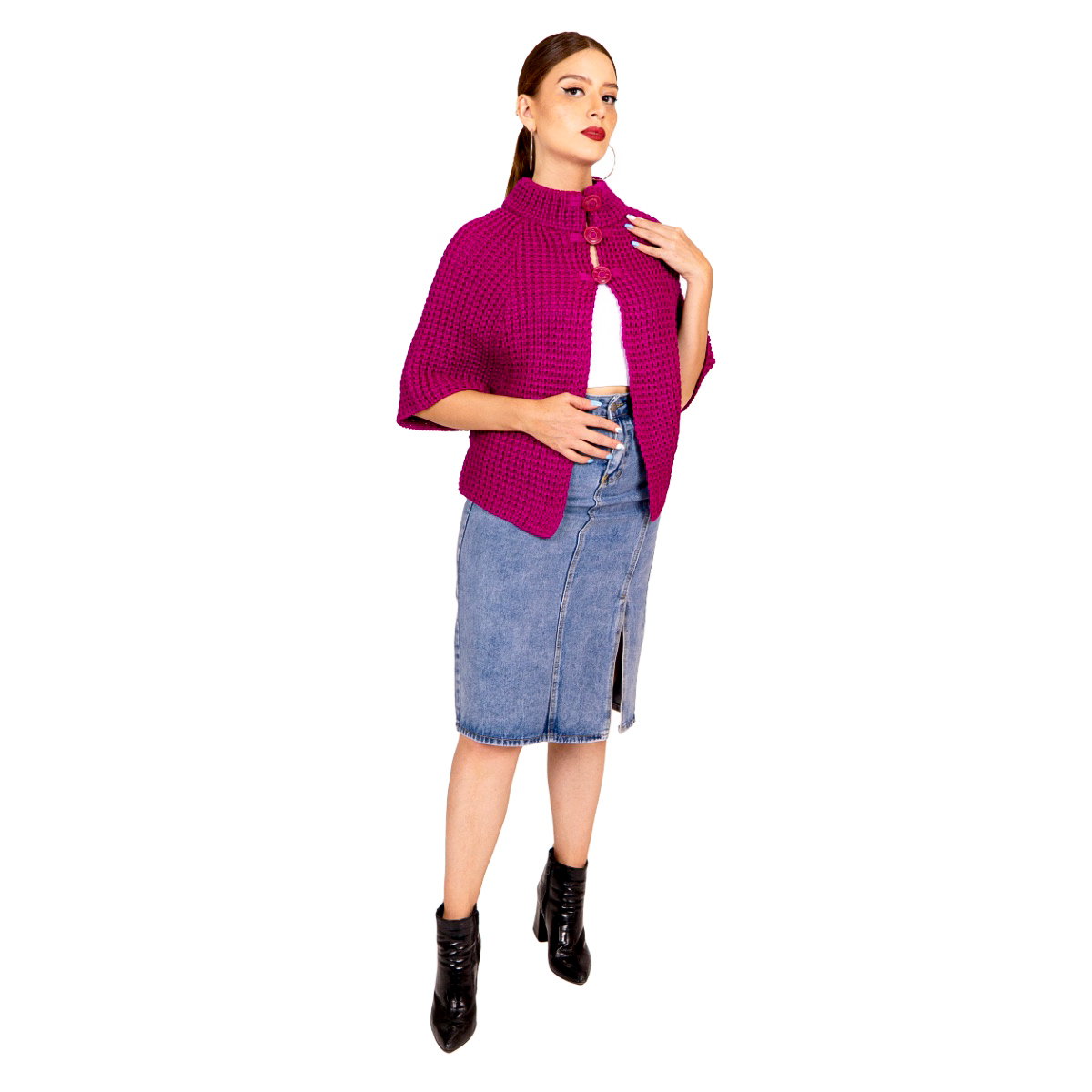 Saco Capa En Tejido Para Mujer *017-Lila