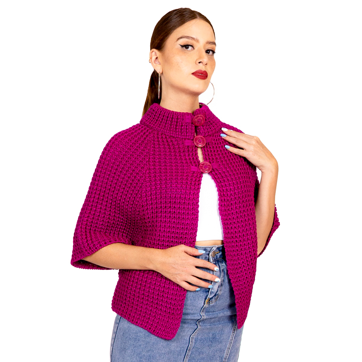 Saco Capa En Tejido Para Mujer *017-Lila