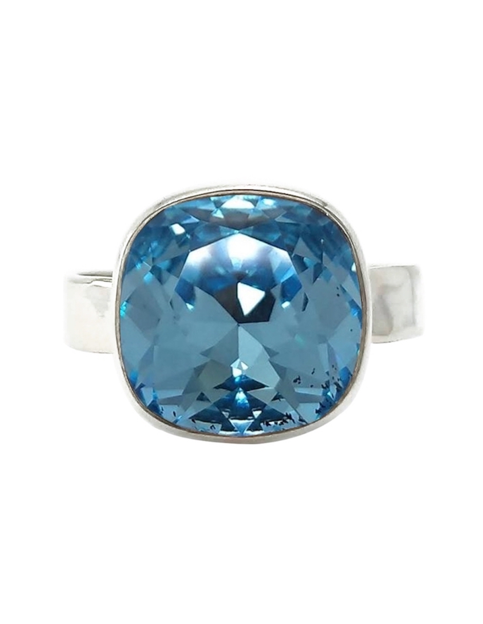 Anillo color Agamarina de Plata .925 Joyería Zvezda
