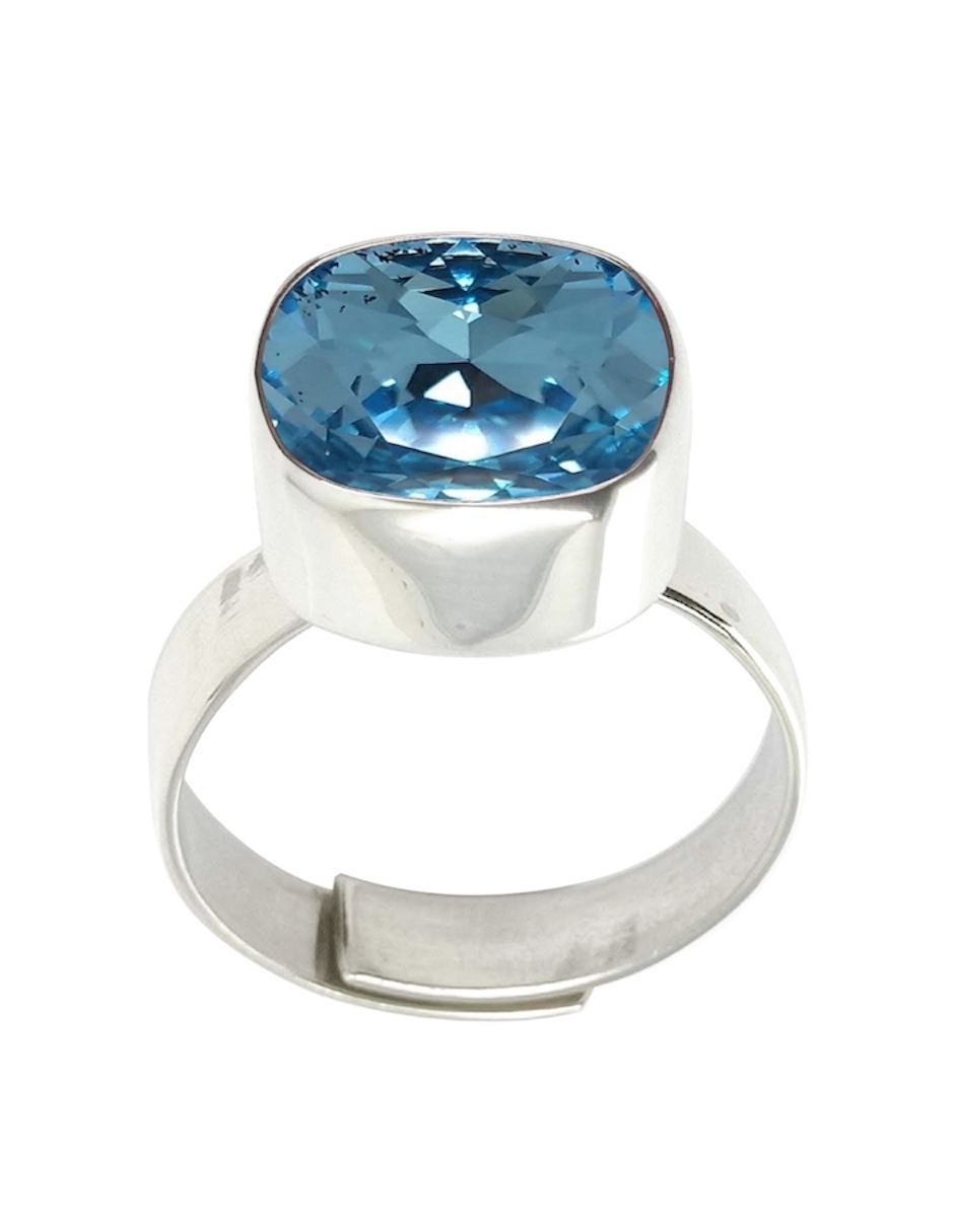 Anillo color Agamarina de Plata .925 Joyería Zvezda
