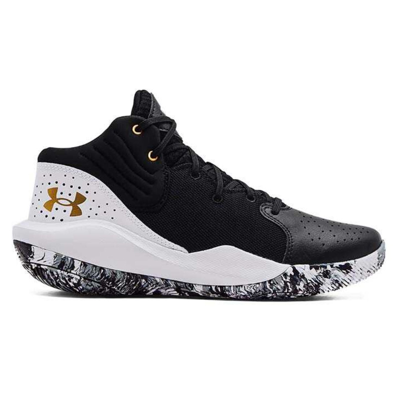 Tenis Under Armour Jet'21 Blanco Negro Hombre Basquetbol 