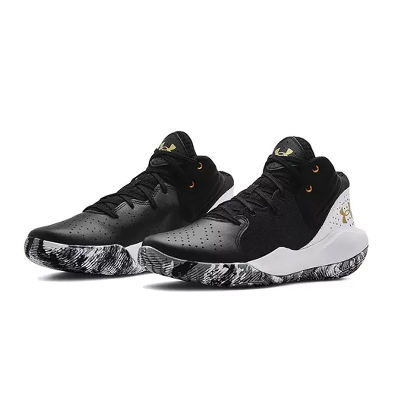 Tenis Under Armour Jet'21 Blanco Negro Hombre Basquetbol 