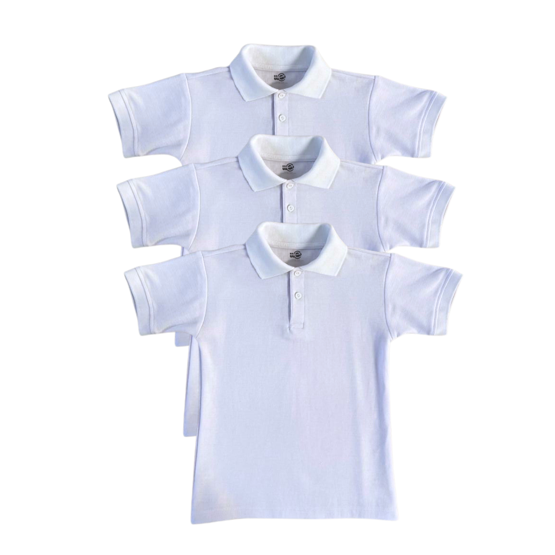 Playera tipo polo online blanca niño