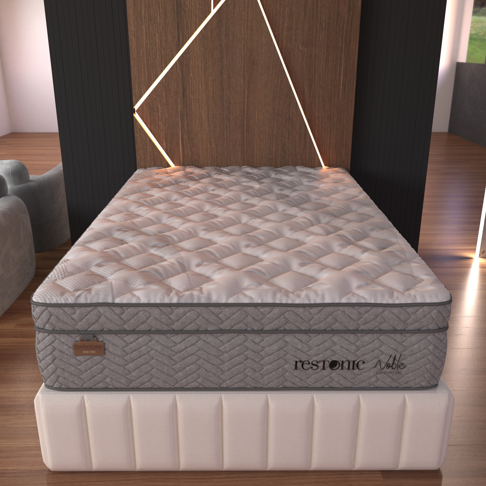 Colchon Matrimonial Restonic Noble Con Mega Colchoneta Confort Para Descanso Premium