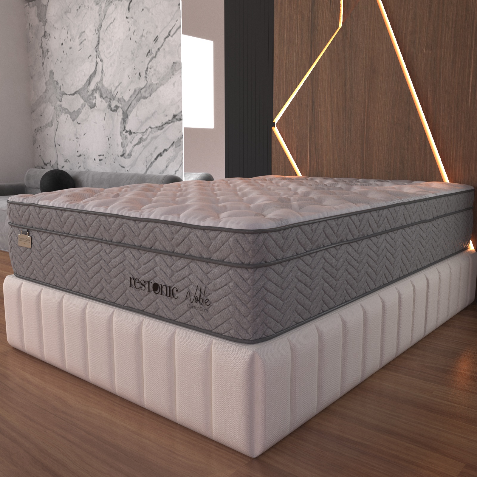 Colchon Matrimonial Restonic Noble Con Mega Colchoneta Confort Para Descanso Premium