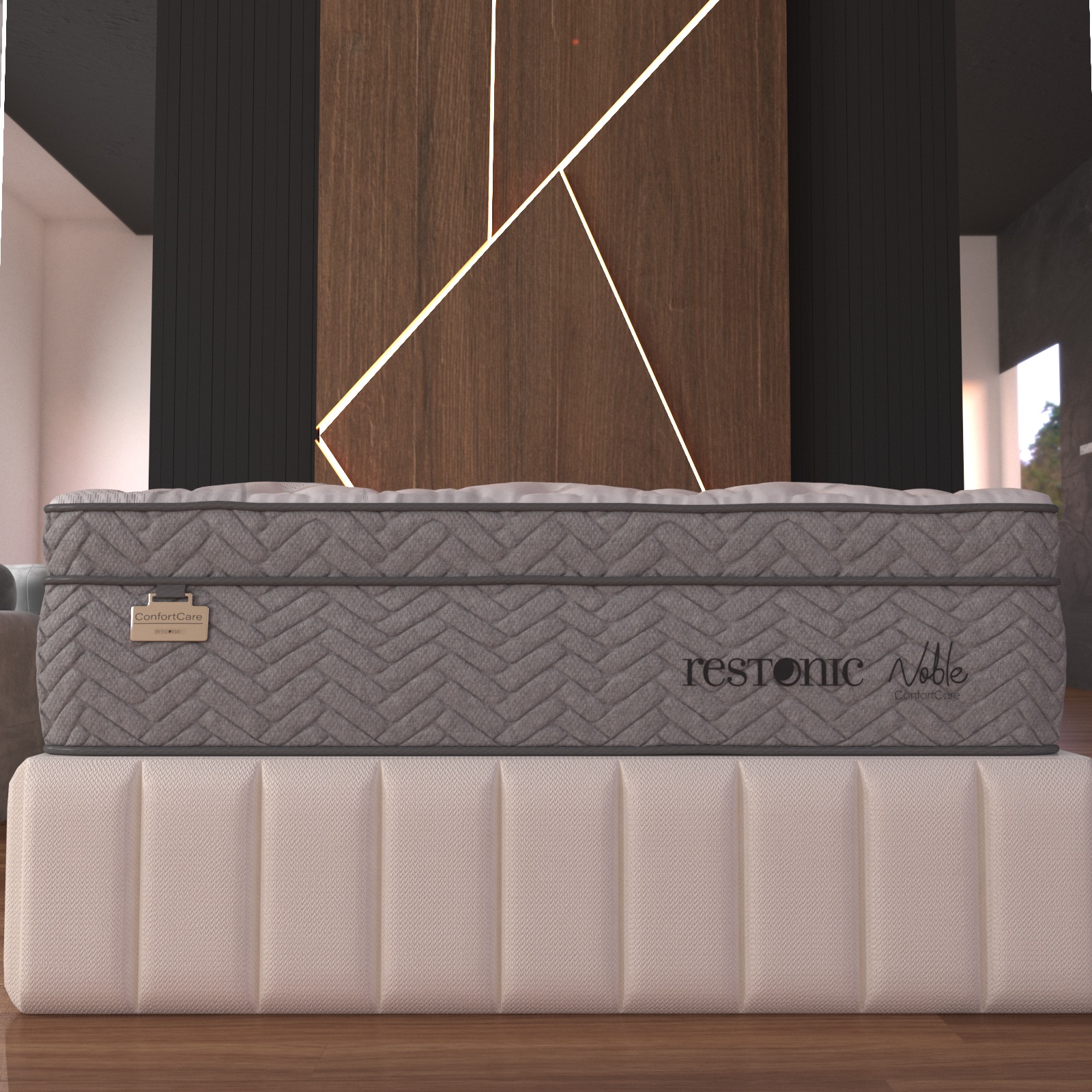 Colchon Matrimonial Restonic Noble Con Mega Colchoneta Confort Para Descanso Premium