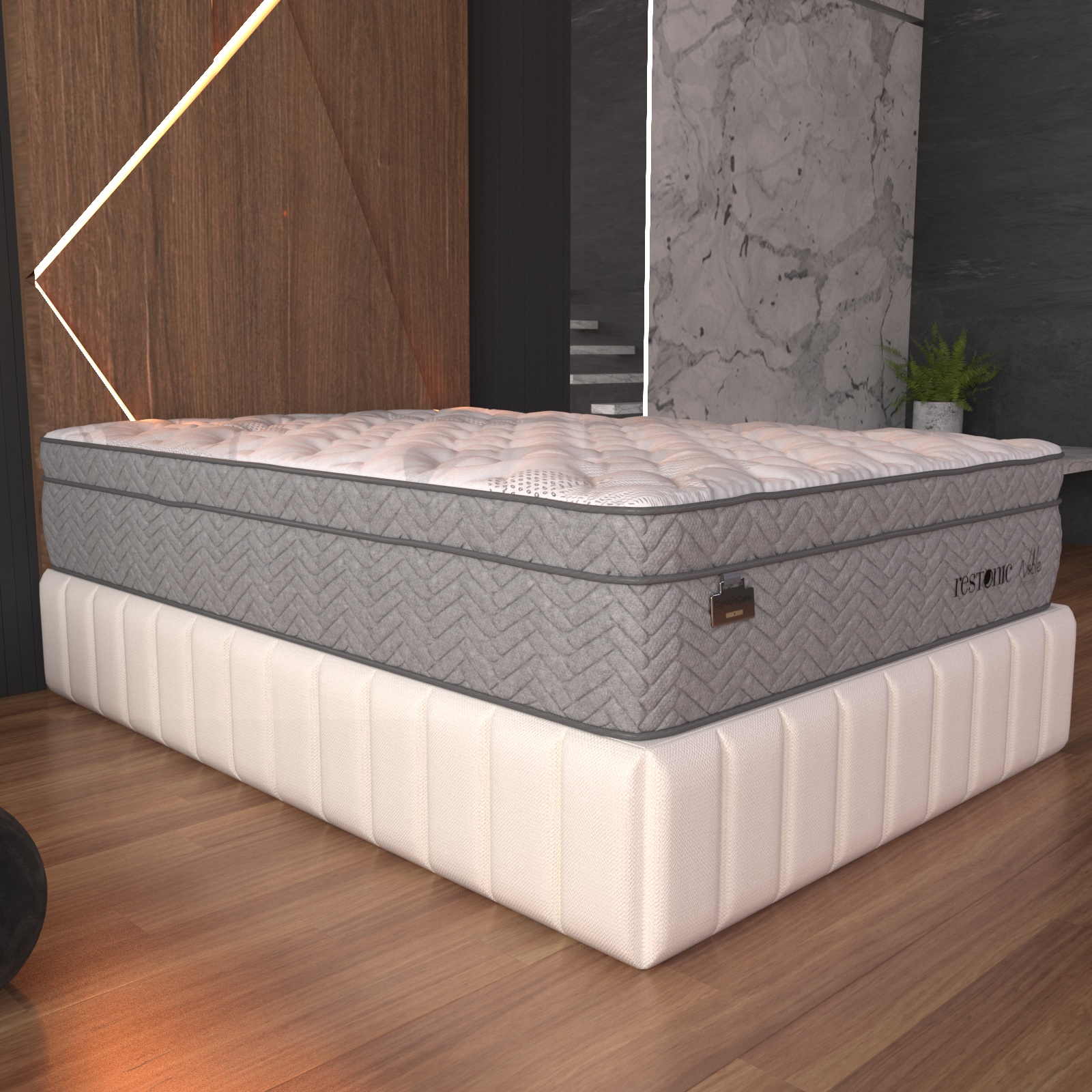 Colchon Matrimonial Restonic Noble Con Mega Colchoneta Confort Para Descanso Premium