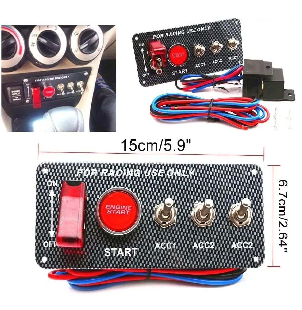 Botón De Arranque Racing Switch Encendido Panel De Auto 12v