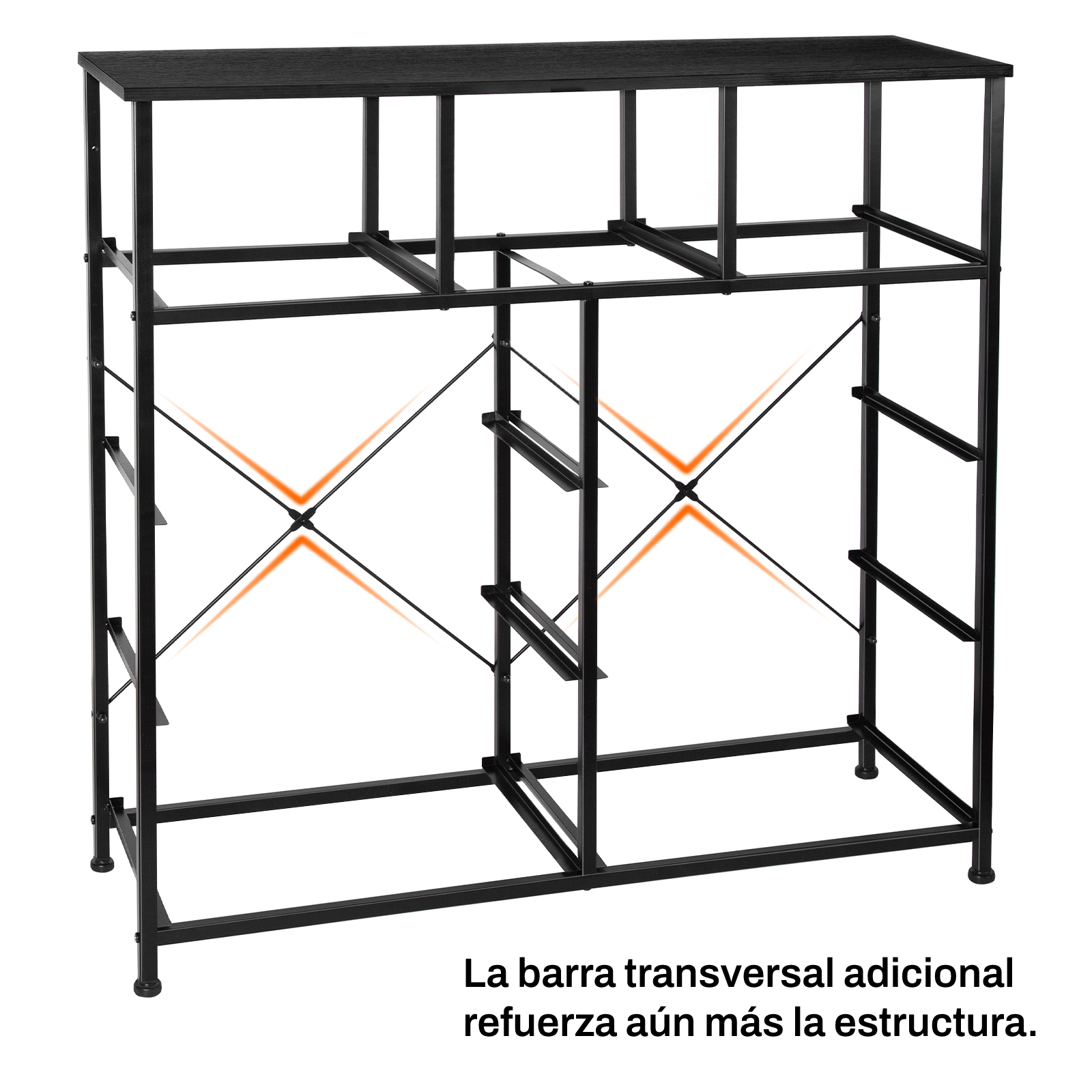 Comoda De 9 Cajones Fabato De Tela Marco De Acero Plegable Cajonera Fa5469-blk