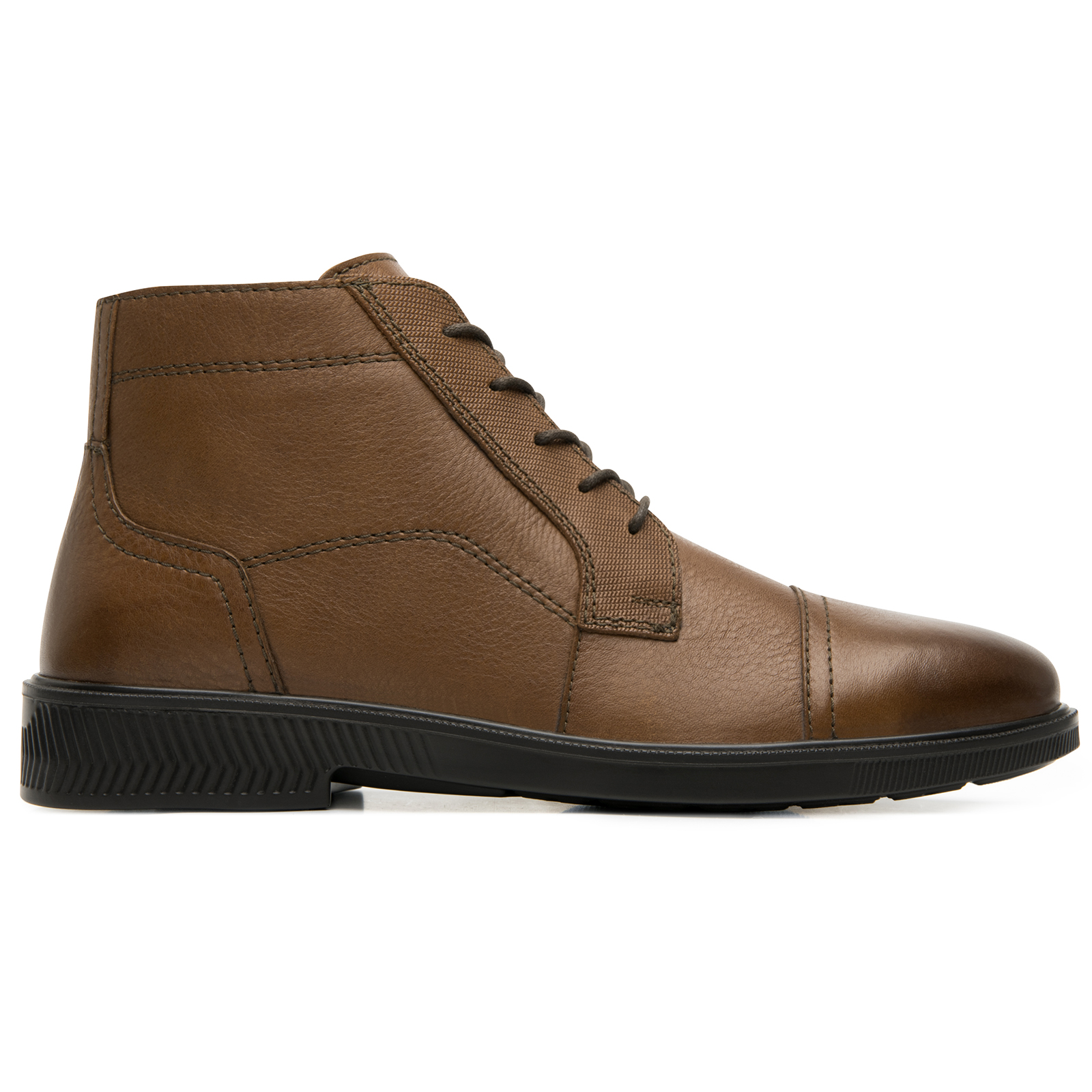 Botin Hombre Semi Vestir Clasico Flexi 412306 Tan Cierre Interno