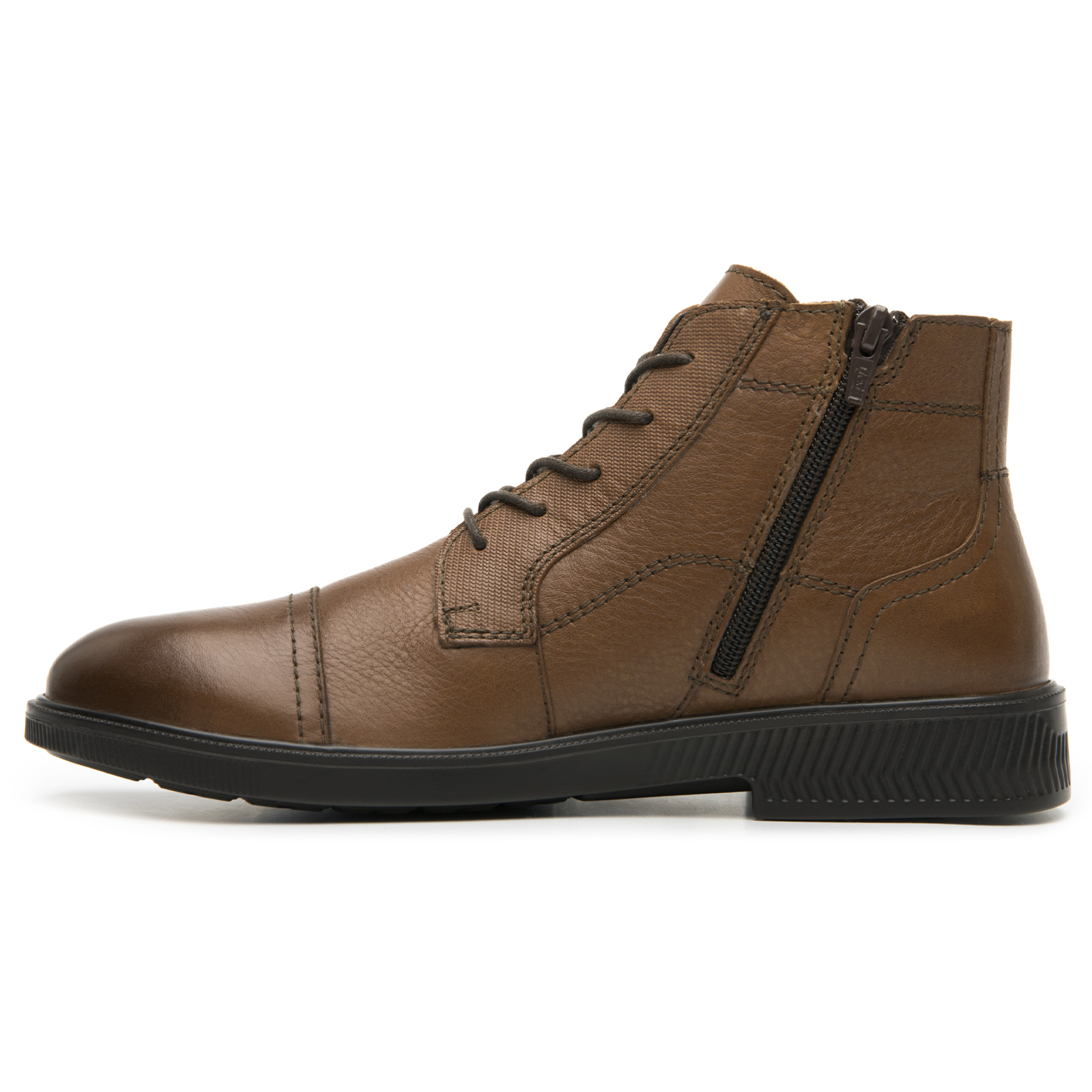 Botin Hombre Semi Vestir Clasico Flexi 412306 Tan Cierre Interno