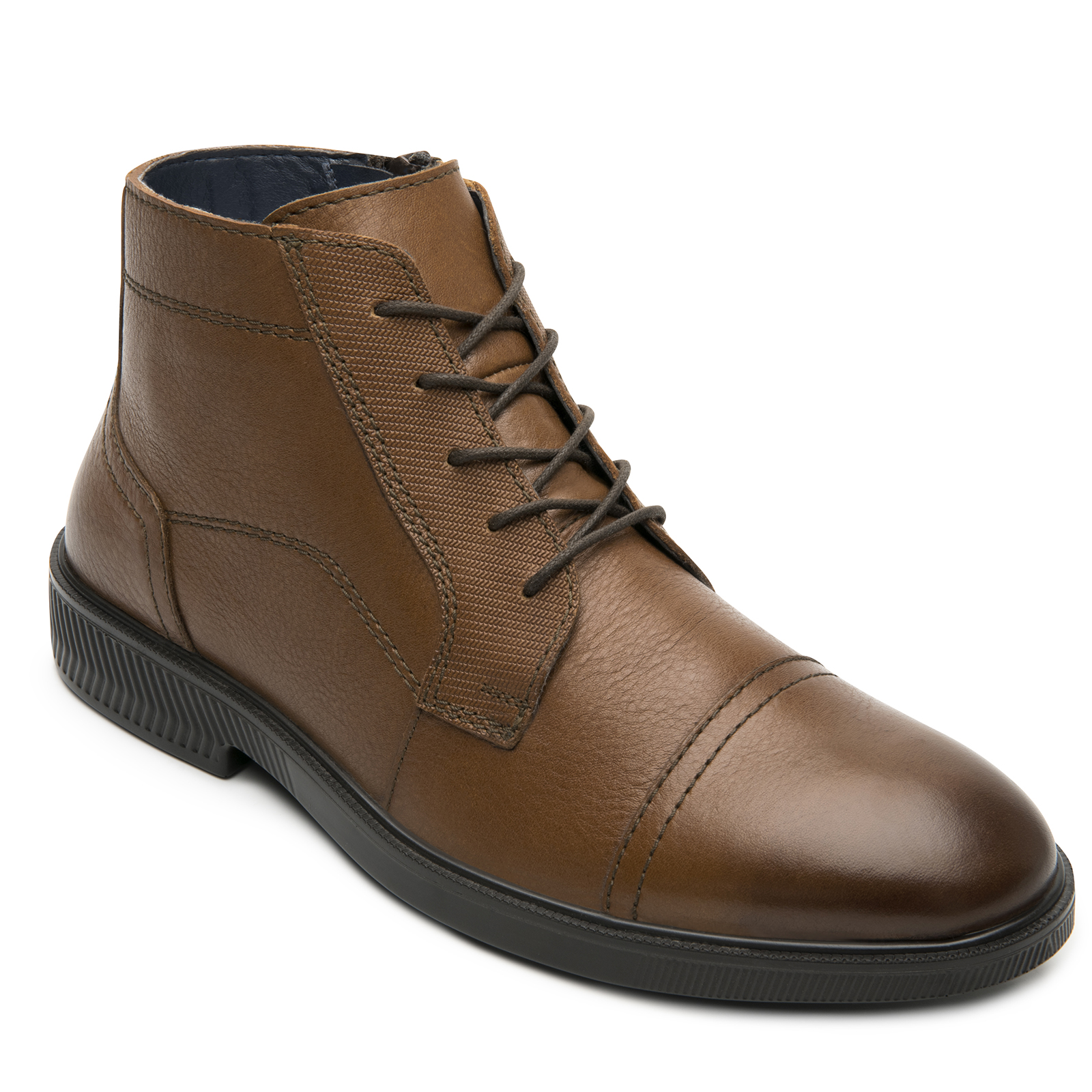 Botin Hombre Semi Vestir Clasico Flexi 412306 Tan Cierre Interno