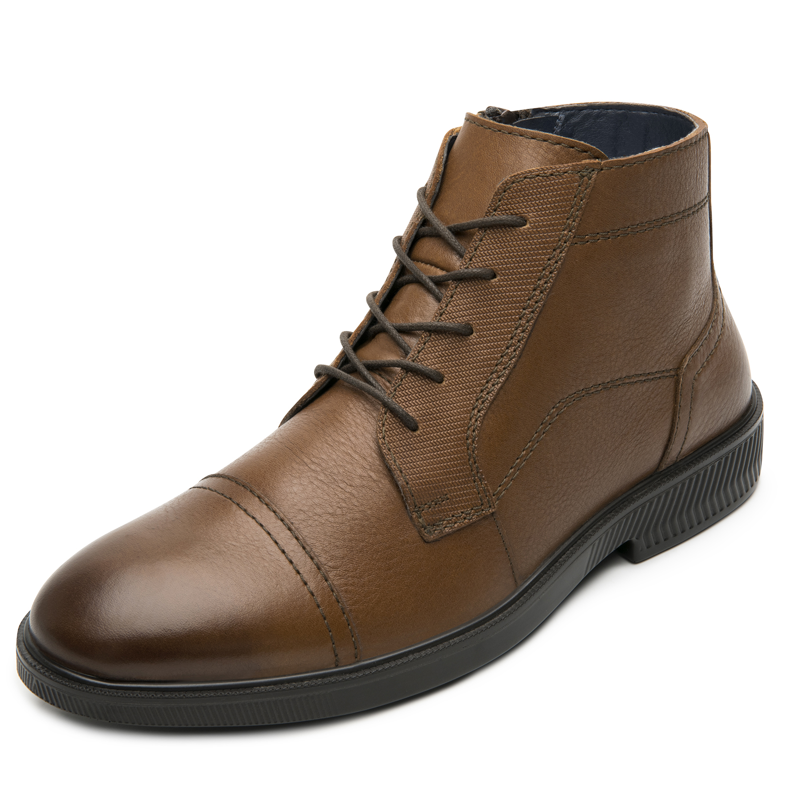 Botin Hombre Semi Vestir Clasico Flexi 412306 Tan Cierre Interno