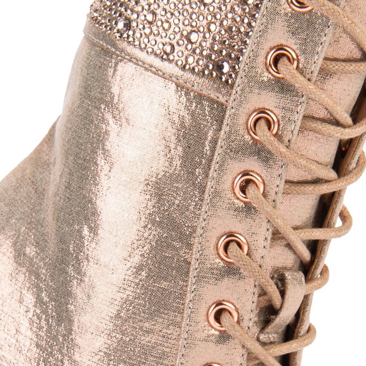 Botas de vestir rosa metálico Thalia Sodi, puntales, con tacón alto y delgado, mod. 1090000