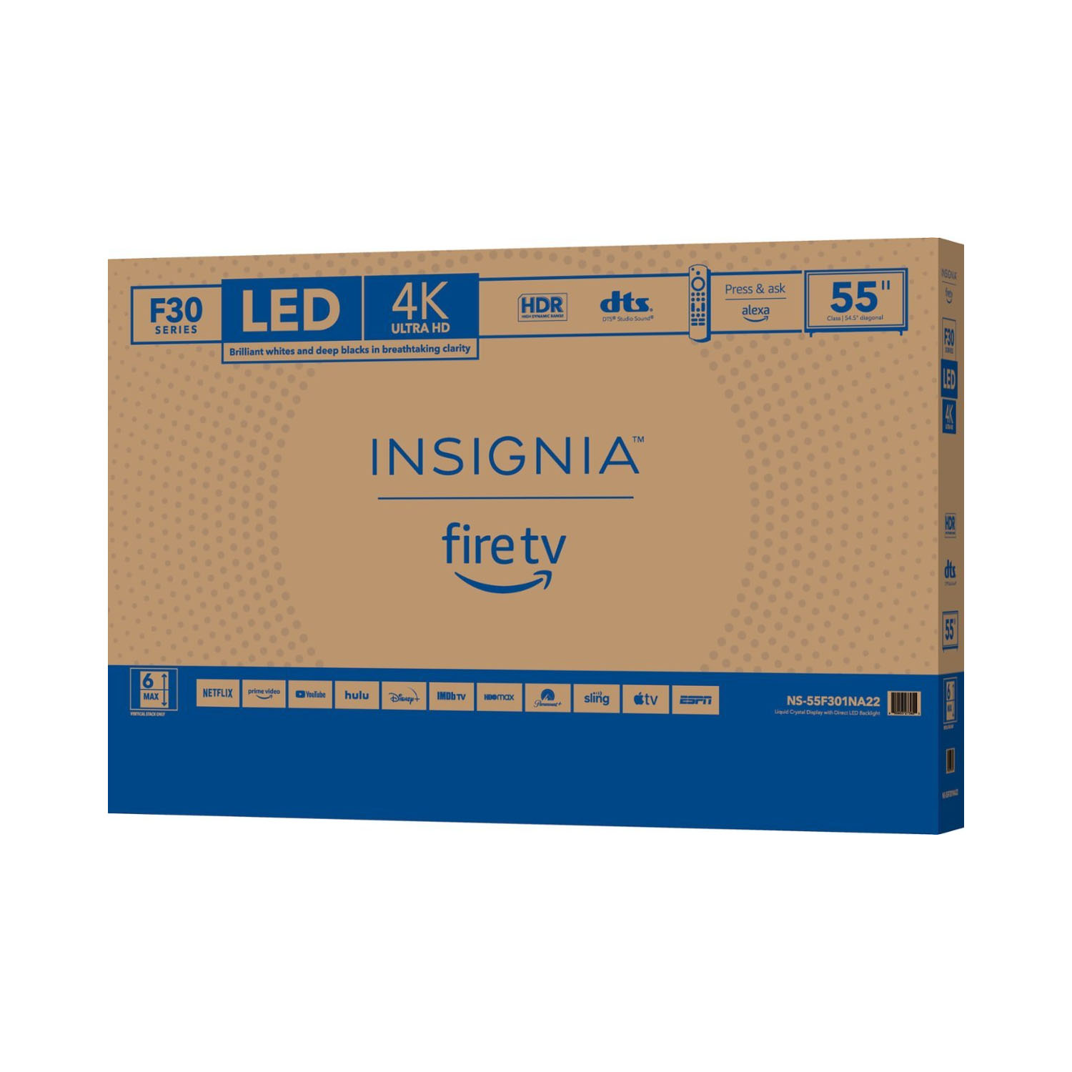 Smart TV Insignia LED Fire TV A65HV 55" 4K Ultra HD Wi-Fi HDMI Negro