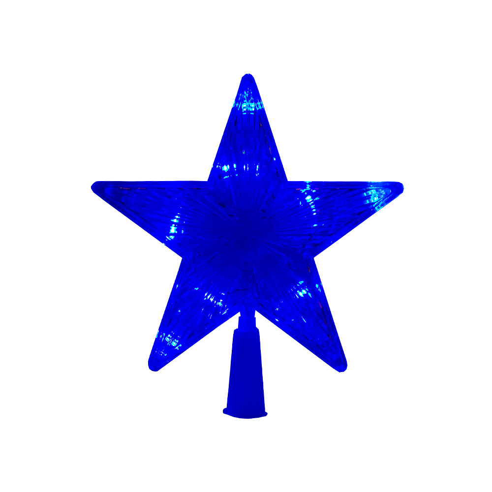 Estrella Fugaz Punta De Árbol Navideño Luz Azul 10 Led