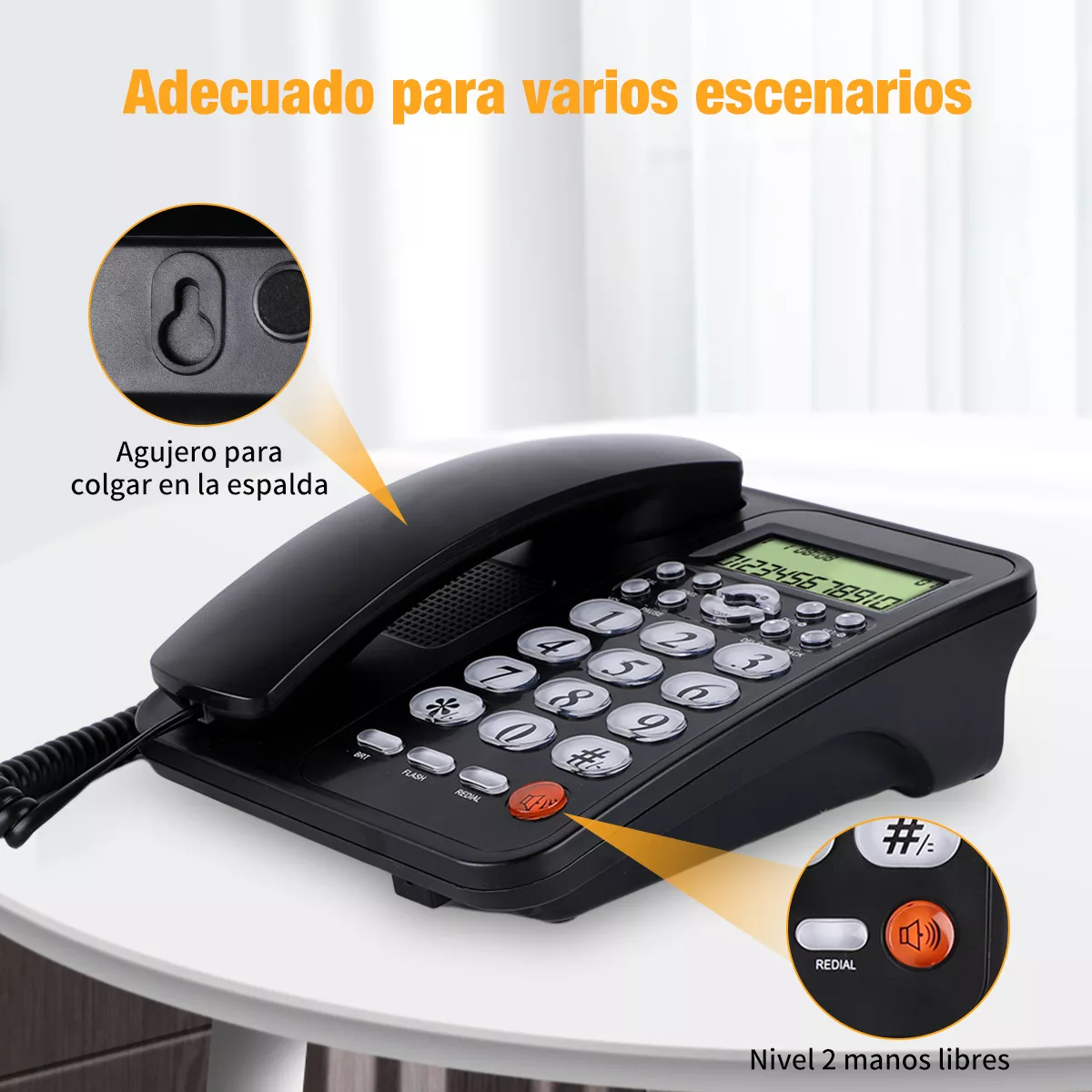 Teléfono Fijo Alambrico Telefono De Line Para Casa U Oficina