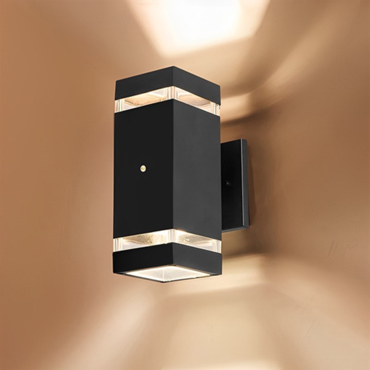 Lámpara Pared Led Exterior Interior Luces Sensor 2 Bombilla 