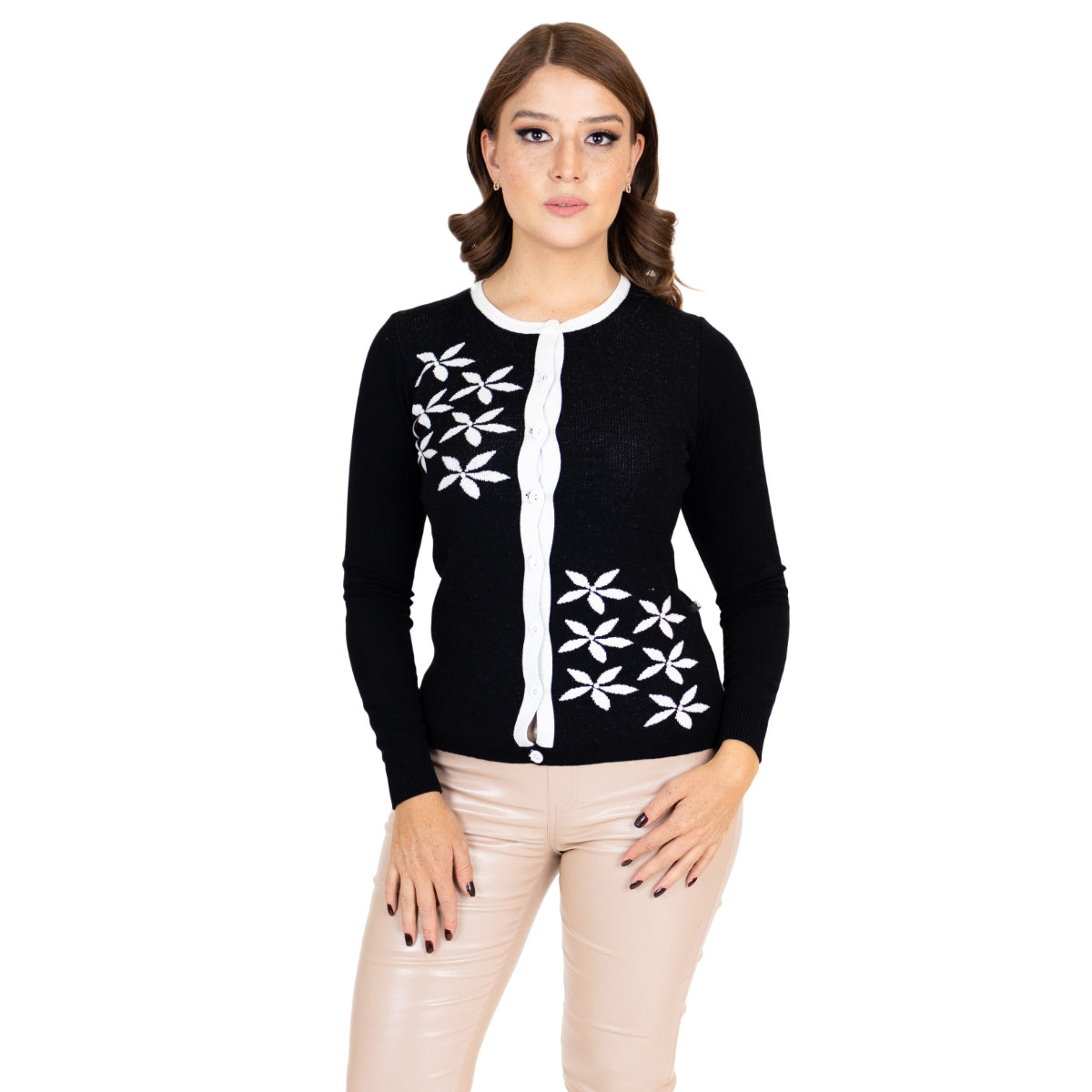 Sueter Basico manga larga para mujer 75 - Negro