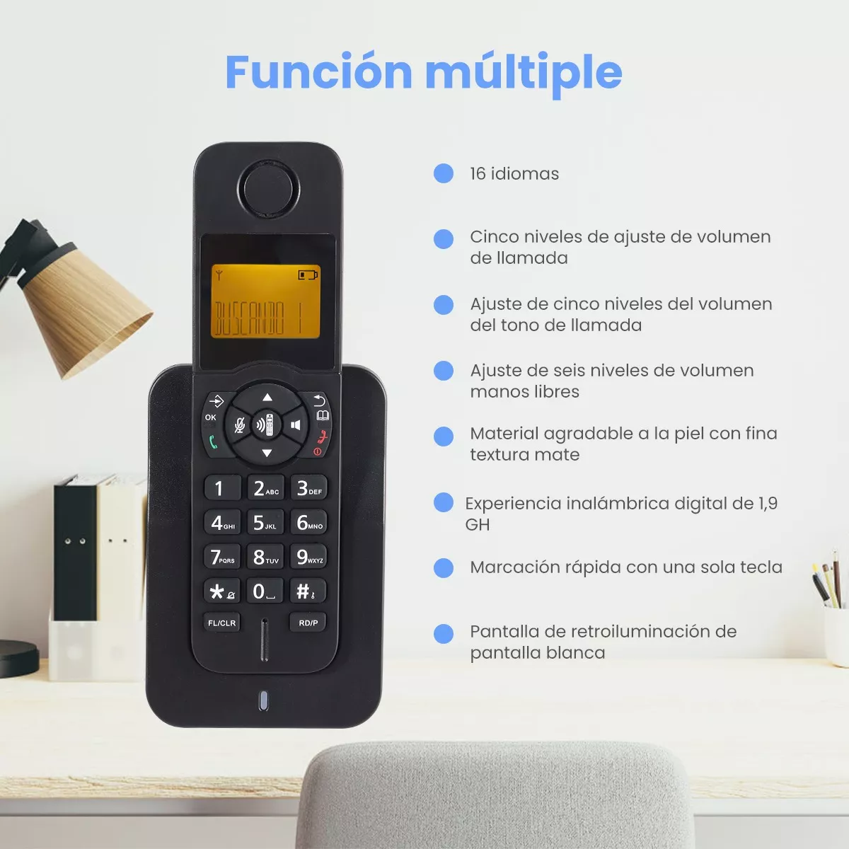 Teléfono Inalámbrico De Mano Con Lcd Pantalla Digital