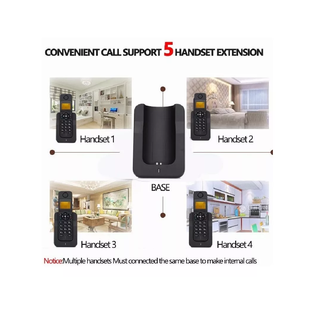 Teléfono Inalámbrico De Mano Con Lcd Pantalla Digital